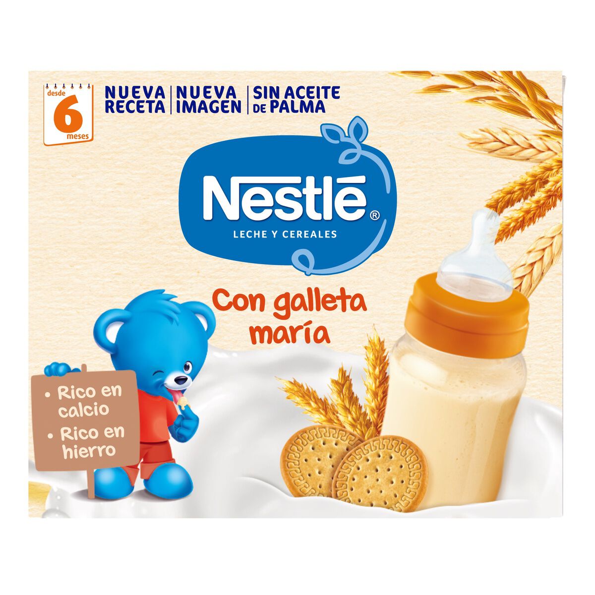 Papilla Nestlé leche cereales y galleta desde 6 meses