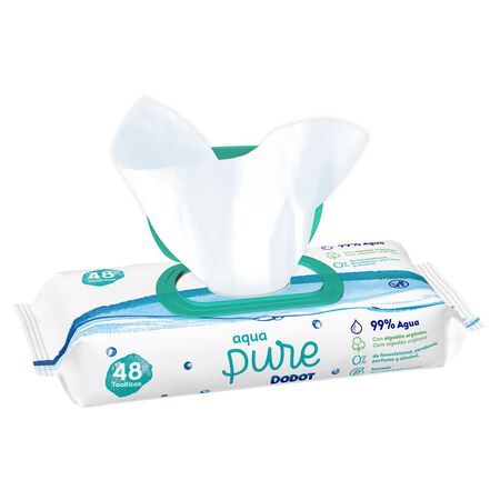 Toallitas húmedas infantiles Dodot algodón orgánico 48 uds