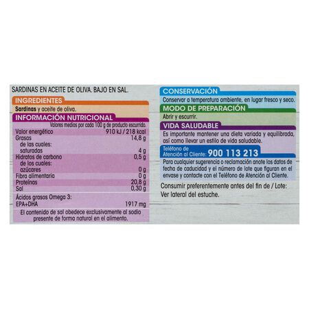 Sardina bajo en sal Alipende pack 2 84g en aceite oliva