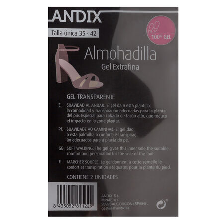 Plantilla modelo almohadilla gel extrafina Andix