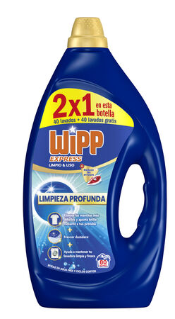 Detergente líquido Wipp Express Limpio y Liso 40D+40D