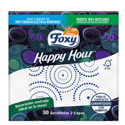 Servilleta Foxy Happy Hour 50 unidades