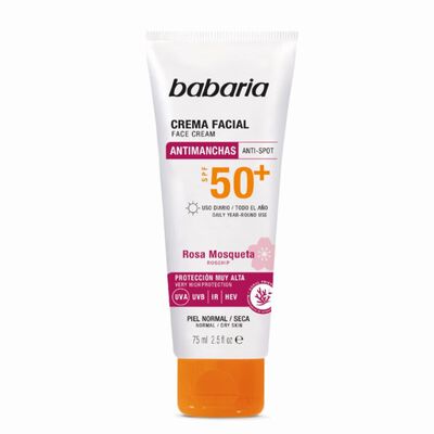 Crema Solar Facial Stick Babaria 75ml F50 Rosa Mosqueta