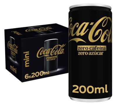 Refresco cola Coca-Cola zero az&uacute;car zero cafe&iacute;na mini lata 20cl pack 6