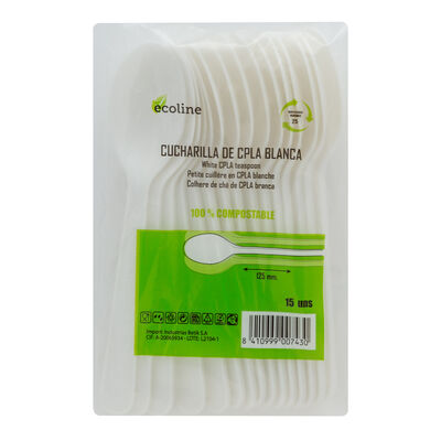Cucharillas ecol&oacute;gicas Betik 15 uds compostables y biodegradables en ma&iacute;z