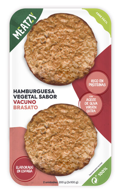 Hamburguesa sabor vacuno veg. Meatzy 200g