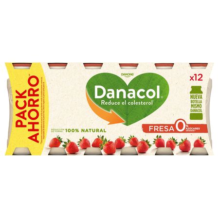 Bebida láctea Danacol colesterol pack 12 fresa