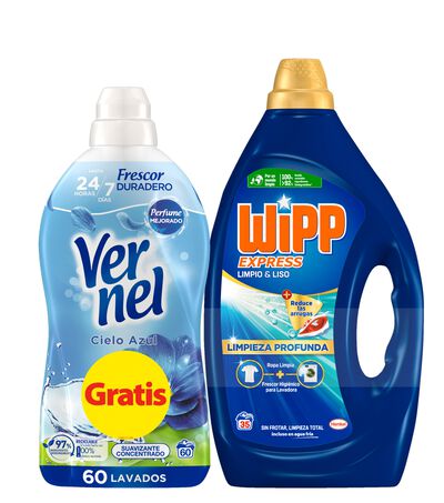 Detergente líquido Wipp Express 35 lavados limpio y liso + vernel