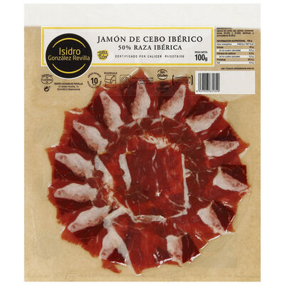 Jam&oacute;n de cebo 50% raza ib&eacute;rico Isidro Revilla 100 gr