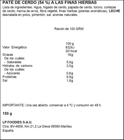 Paté de finas hierbas La Piara pack 2