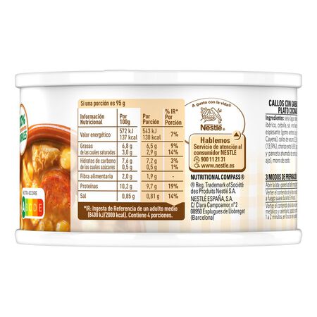 Callos Litoral 380g con garbanzos
