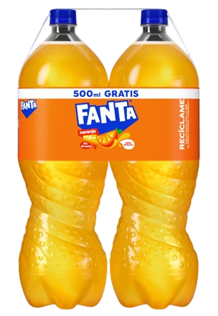 Refresco naranja Fanta botella 2l pack 2