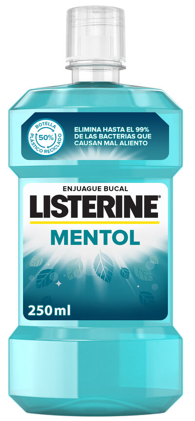 Ejuague bucal sin alcohol Listerine 250 ml mentol