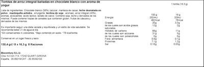 TORTITAS DE ARROZ INTEGRAL BICENTURY 130G YOGUR