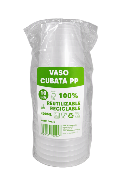 Vaso cubata PP 400ml 10 ud