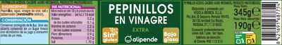 Pepinillos en vinagre sin gluten Alipende 190g