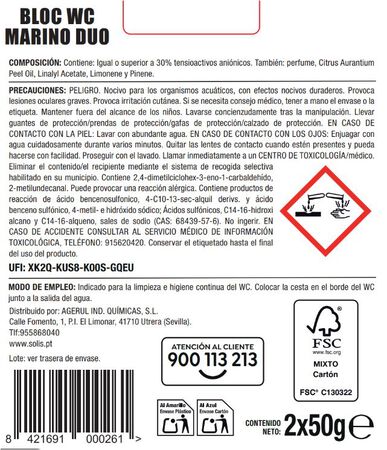 Limpiador wc colgador d&uacute;o marina Lanta 2 unidades