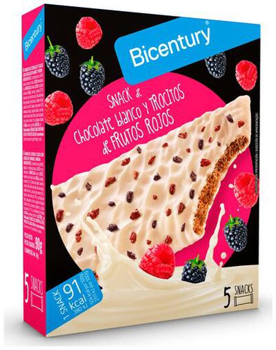 Barritas Bicentury 5u chocolate blanco y frutos rojos