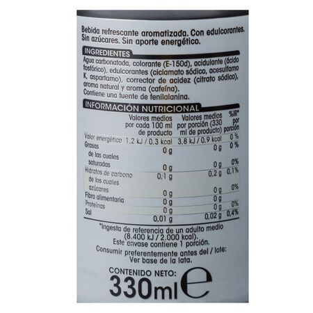 Refresco cola Alipende lata 33cl zero