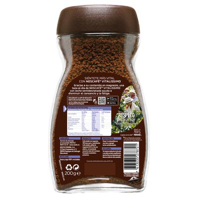 Caf&eacute; soluble natural con magnesio Nescaf&eacute; Vitalissimo 200g