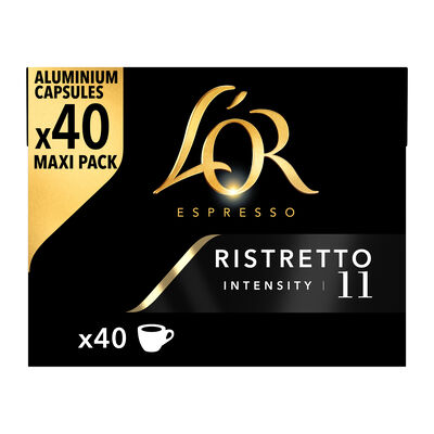 Café Espresso Ristretto intensidad 11 L'or 40 Cápsulas Compatibles Nespresso