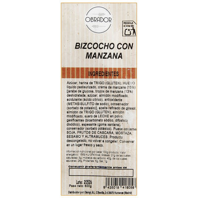 Bizcocho 600g manzana