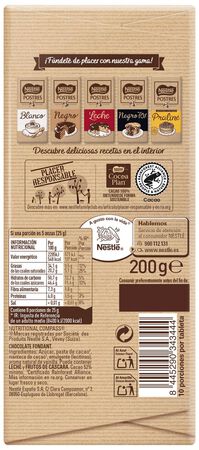 Chocolate negro Nestl&eacute; Postres tableta para fundir 200g