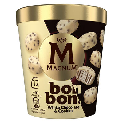 Helado Magnum Bonbon 12u White Choco-cookie