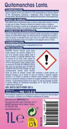 Quitamanchas prelavado Lanta 1L