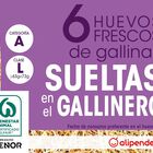 Huevos de gallinas sueltas en el gallinero Alipende 6u "clase l"