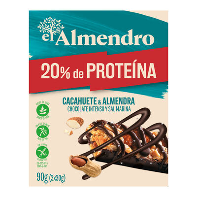 Barrita proteina con cacahuete y almendra El Almendro 90g
