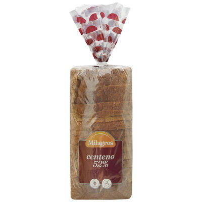 Pan de molde Milagros 675G 52% Centeno