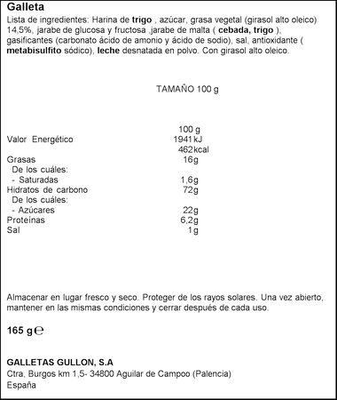 Galleta con sabor butterfly Gull&oacute;n 165g