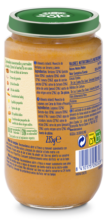 Tarrito de Menestra De Verduras con Ternera y Jamón Hero Solo 235g