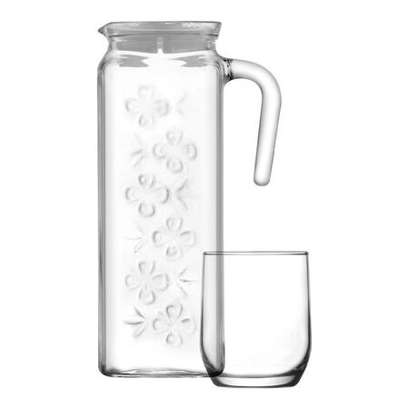 Jarra Cristal Lav 1,2L Bloom+6 Vasos