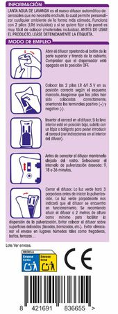 Ambientador automático Lanta aparato+recambio 250ml lavanda