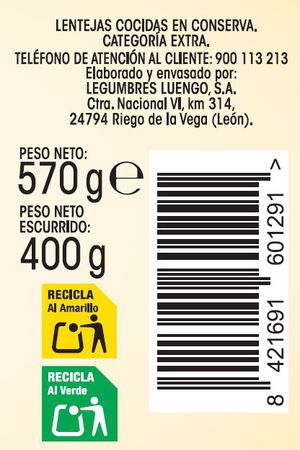 Lenteja cocida Alipende 400g
