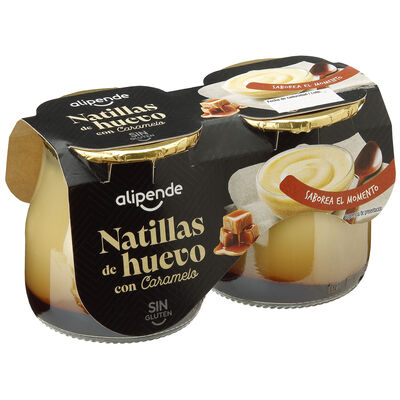 Natillas de huevo Alipende pack 2 con caramelo