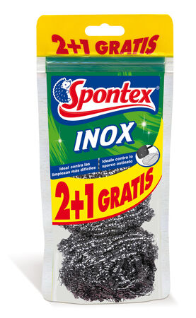 Estropajo acero inoxidable Spontex 2+1 unidades