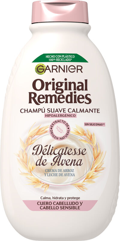 Champ&uacute; suave calmante Garnier Original Remedies 400ml delicatesse de avena cabello sensible