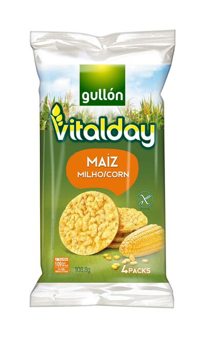 Tortitas de ma&iacute;z Vitalday 108g