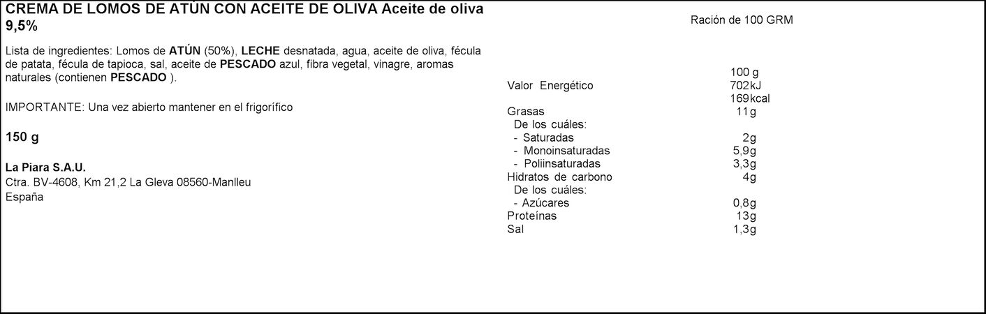 Paté de lomos de atún Piara Oceanix Pack x 2 150g