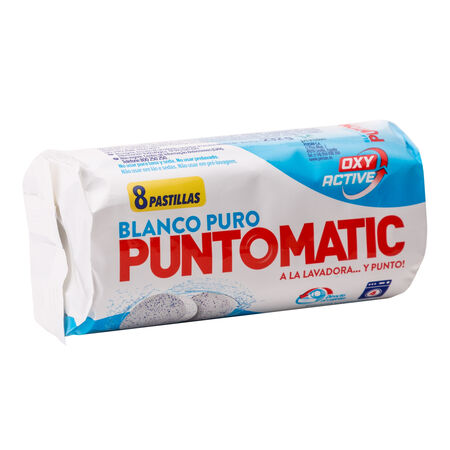 Detergente en pastillas Puntomatic 4 lavados 8 unidades ropa blanca