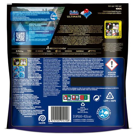Detergente lavavajillas en pastillas Finish 16+16 unidades Ultimate