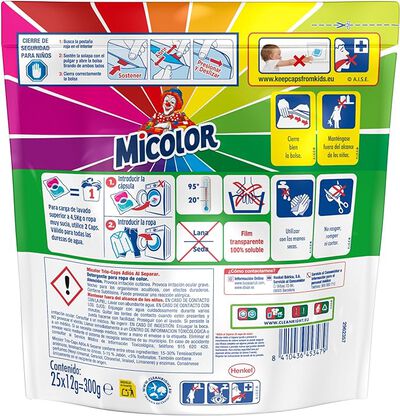 Detergente Micolor Cápsulas 25 lavados A separar