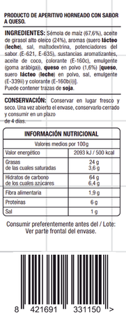 Palitos de ma&iacute;z sin gluten Alipende 105g sabor queso