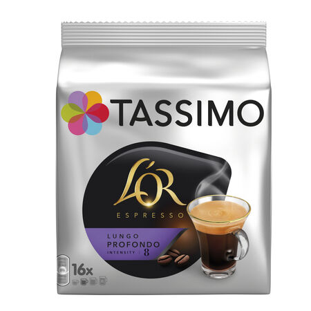 Café lungo profondo intensidad 8 Tassimo L'or 16 cápsulas