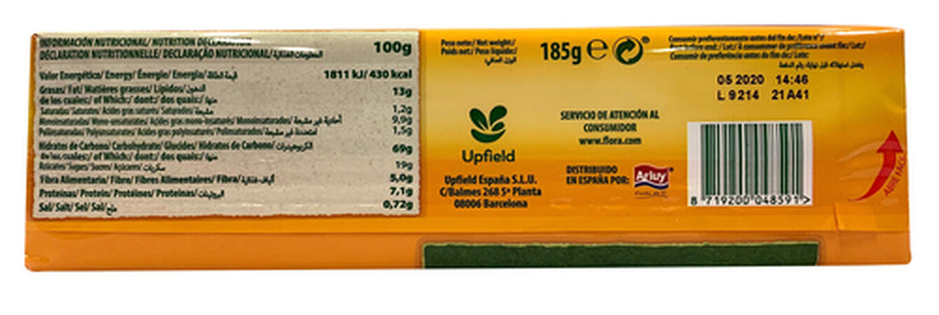 Galleta fibra Flora 185g