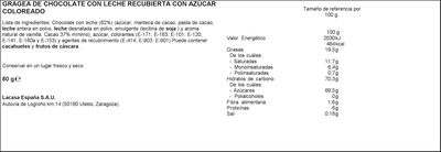 Grageas de chocolate Lacasitos tubo 4u