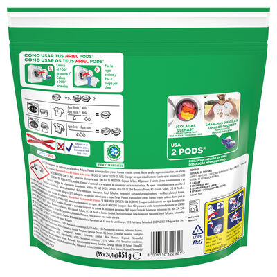 Detergente en c&aacute;psulas Ariel pods 35 lavados frescor floral